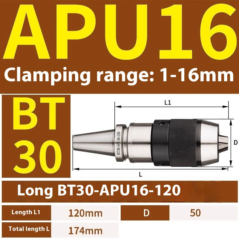 1077-APU one-piece self-tightening drill chuck BT30/BT40/BT50-APU08/13/16 drill bits straight shank milling cutter bits Shandong Denso Pricision Tools Co.,Ltd.